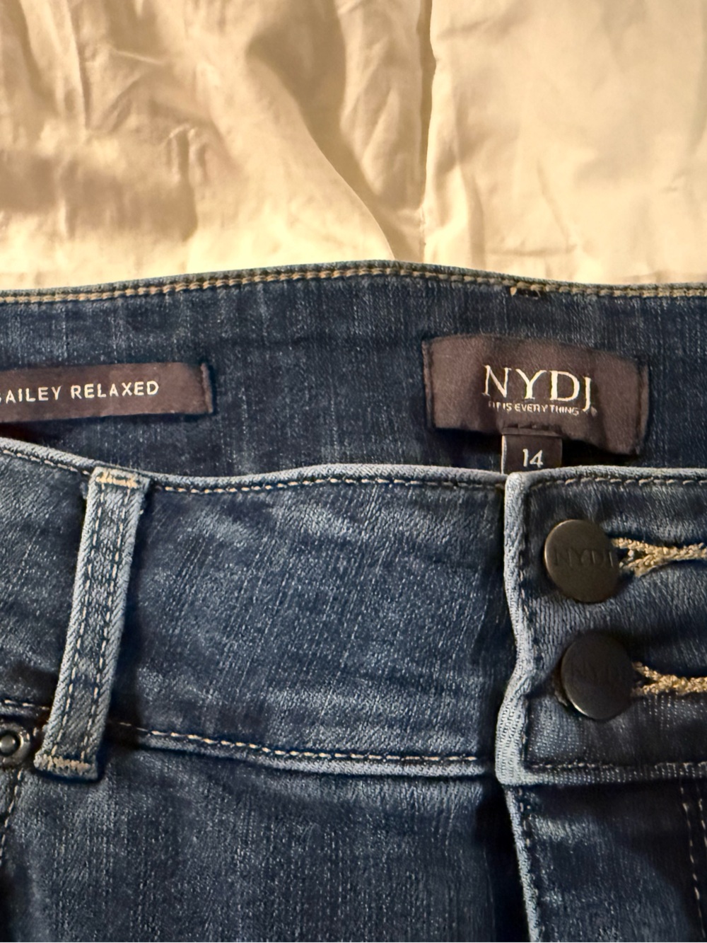 NYDJ Women's Bailey Relaxed Flare Jeans in Dark Blue Denim